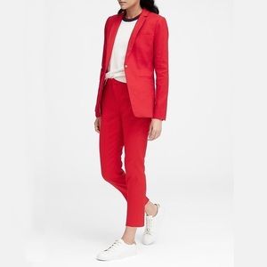 Banana Republic Lean Fit Red Linen Suit 2